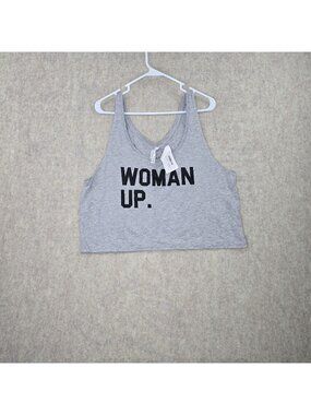 Bella+Canvas Womens Cropped Tank Gray L/XL Polyester/Viscose Flowy Fit Graphic